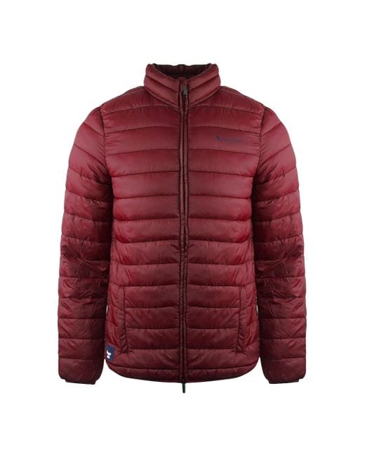 Aquascutum Red London Logo Bordeaux Active Jacket Polyamide for men