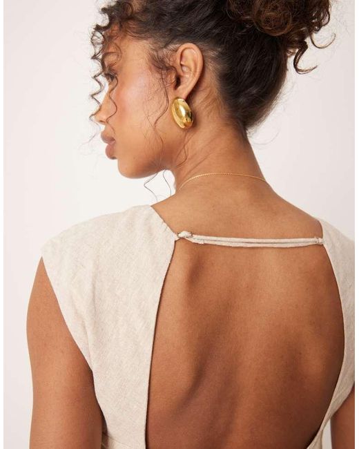 Abercrombie & Fitch Natural Open Back Detail Cap Sleeve Top