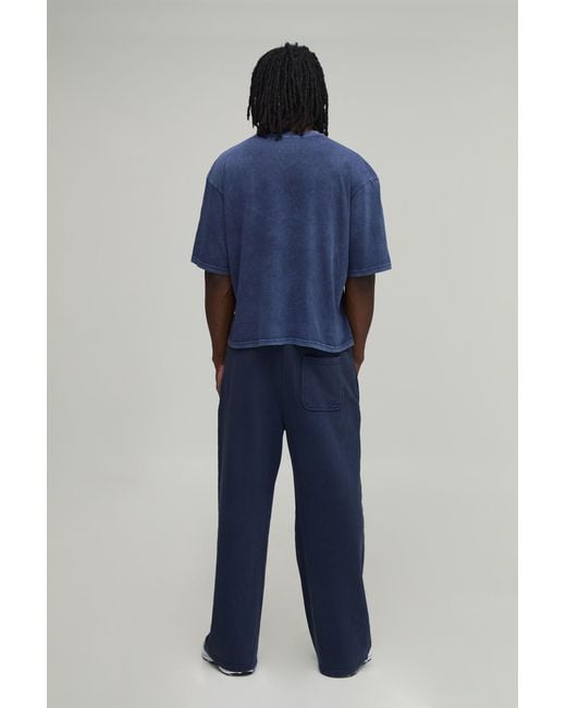 BoohooMAN Blue Tall Essential Washed Oversized Boxy Front Pocket T-Shirt for men