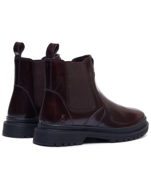 Hush Puppies Blue Jamie Leather Bordeaux Boots for men