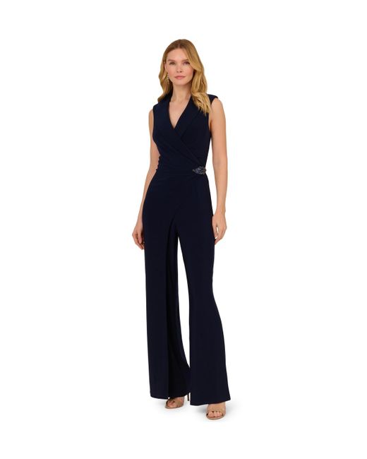 Adrianna Papell Jersey Jumpsuit in Blue Lyst UK