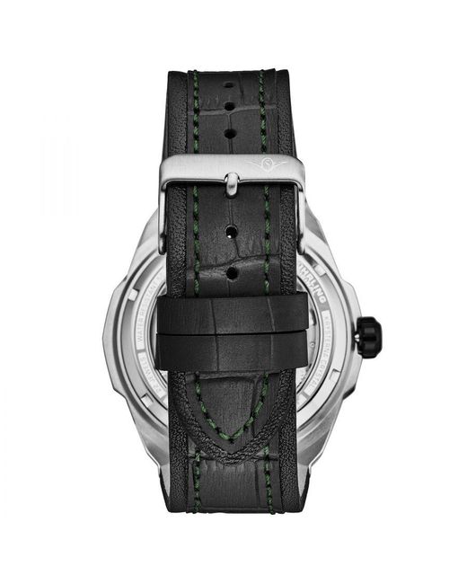 Stuhrling Gray Dual Time Automatic Navigator 46Mm Skeleton for men