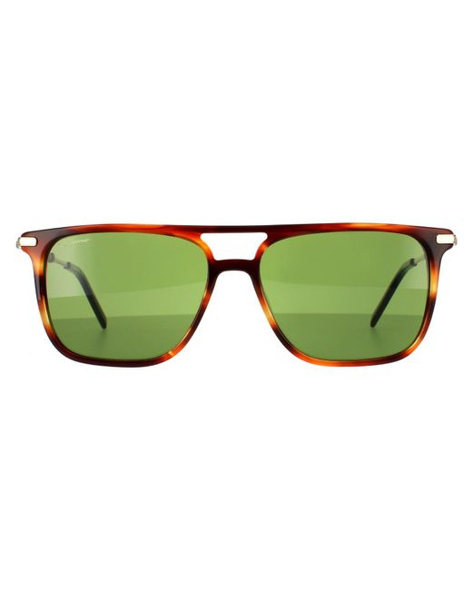 Ferragamo Green Square Striped Solid Sunglasses for men