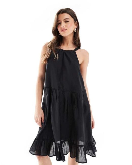 French Connection Black Hollan Mini Dress With Bow Back