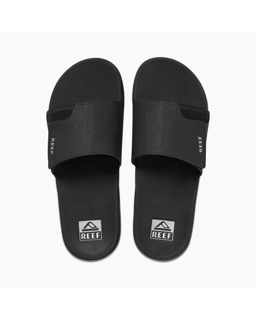 Reef Black Fanning Slide Sandals for men