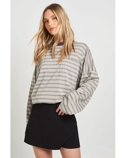 Boohoo Black Petite Bengaline Wrap Skort