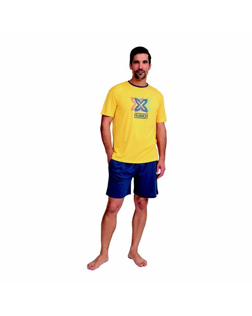 Munich Mu8 Kurzarm-pyjama Für Herren in het Yellow voor heren