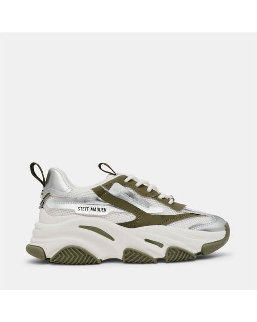 Steve Madden Green Possession E Lace Up Platform Sneakers