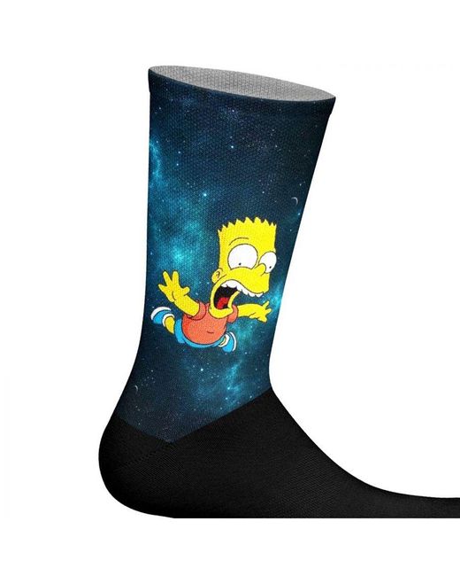Jenes Socks Blue Elastic Printed Long