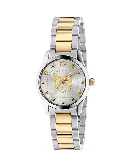 Gucci Metallic Ya1264074 G-timeless Stainless Steel And Gold-plated Watch
