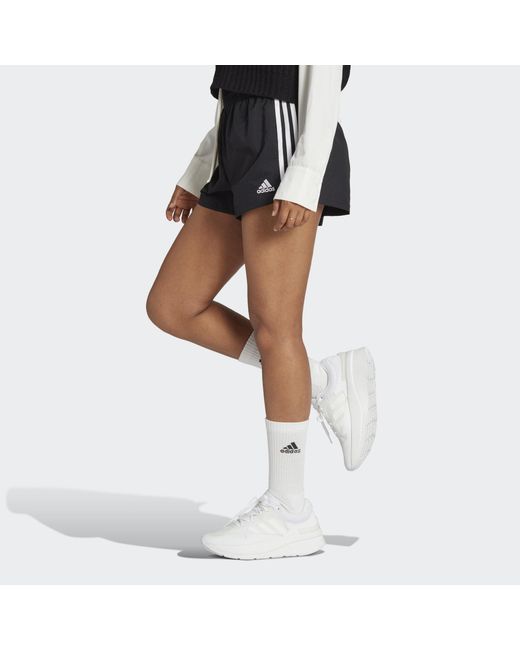 Adidas White Essentials 3-Stripes Woven Shorts