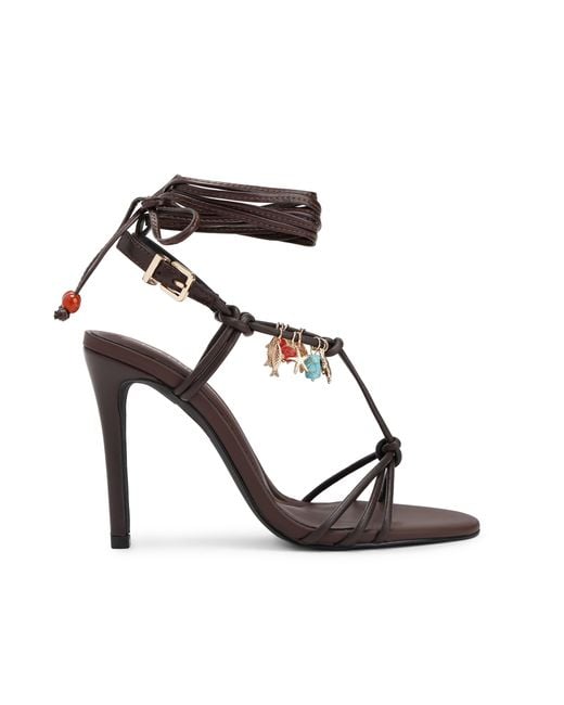 KG by Kurt Geiger Black Leather Roux Heel Sandals