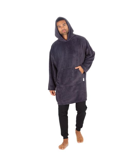 Wynsors Blue Lounge Blanket Hoodie Pull On Oversized Charcoal for men