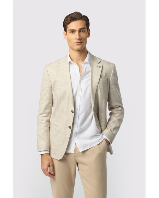 Ted Baker Natural Single Breasted Long Sleeve Two Button Tailored Suit Jacket for men