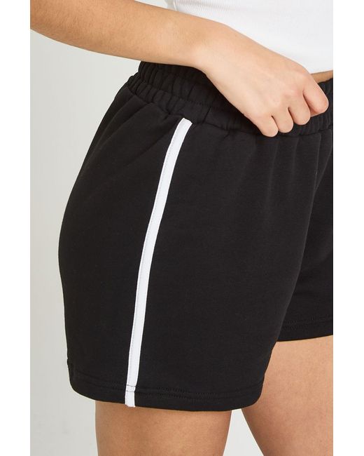 Boohoo White Contrast Binding Runner Short