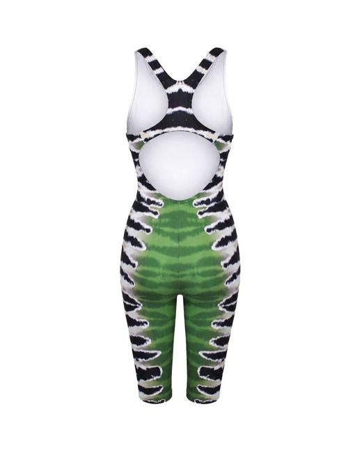 Speedo Green Printed Legsuit Nylon