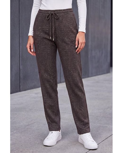 Roman Gray Petite Abstract Stretch Trousers