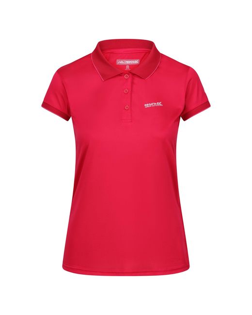Regatta Red Ladies Remex Ii Polo Neck T-Shirt Potion Solid)