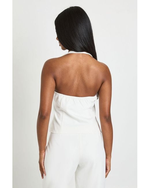 Boohoo White Halterneck Tailored Waistcoat