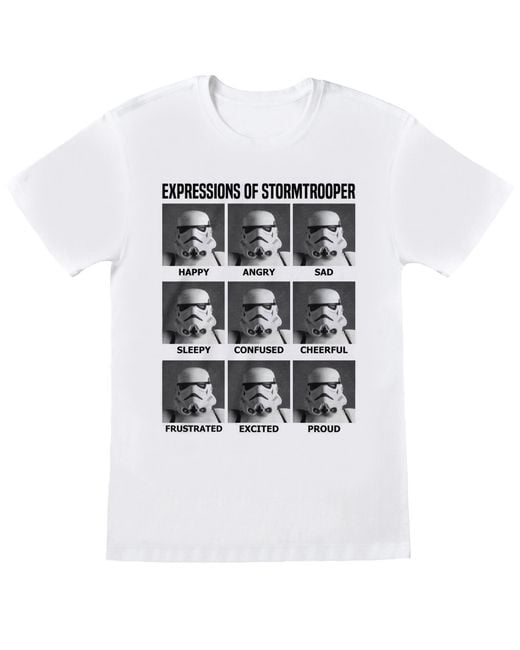 Star Wars White Adult Expressions Of Stormtrooper T-Shirt Cotton