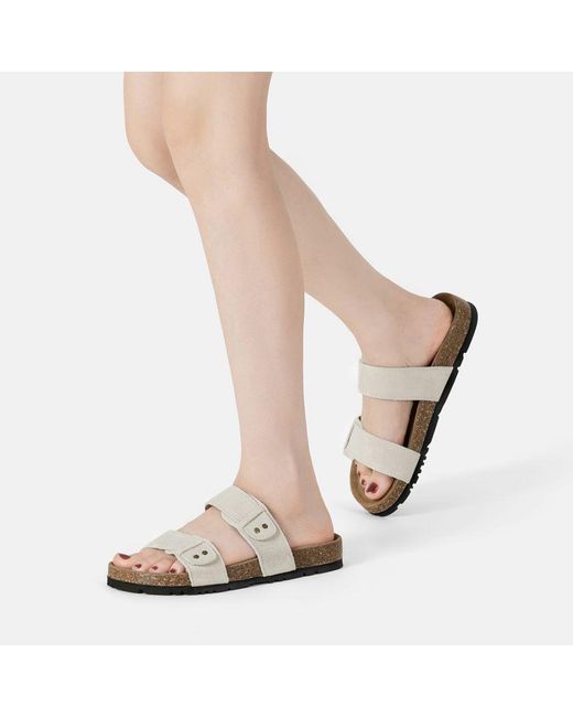 EVER AU Gray Australia Scarlet Leather Sandals