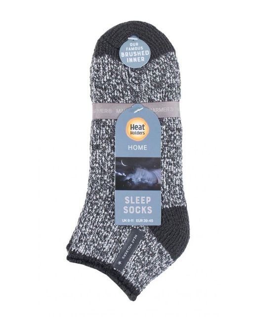 Heat Holders Black Warm Luxury Fleece Lined Lounge Bed Socks for men