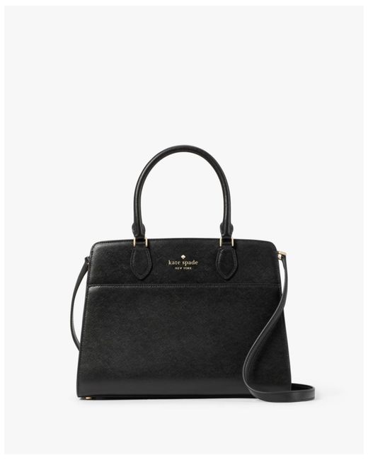 Kate Spade Black Madison Saffiano Leather Medium Satchel