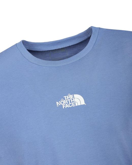 The North Face Blue Centre Logo T-Shirt Cotton for men