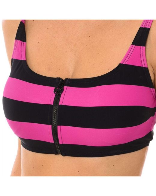 Michael Kors Pink Zip-front Bikini Top