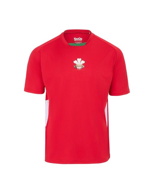 Kooga Red Wales Ru Jersey Regular T-Shirt Cotton for men