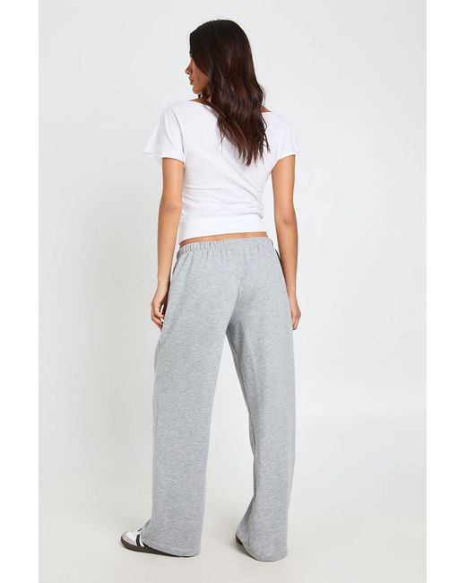 Boohoo White Loopback Slim Fit Straight Leg Jogger