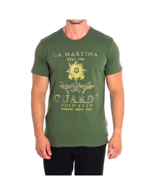 La Martina T-shirt Met Korte Mouwen Tmrg30-js206 in het Green voor heren