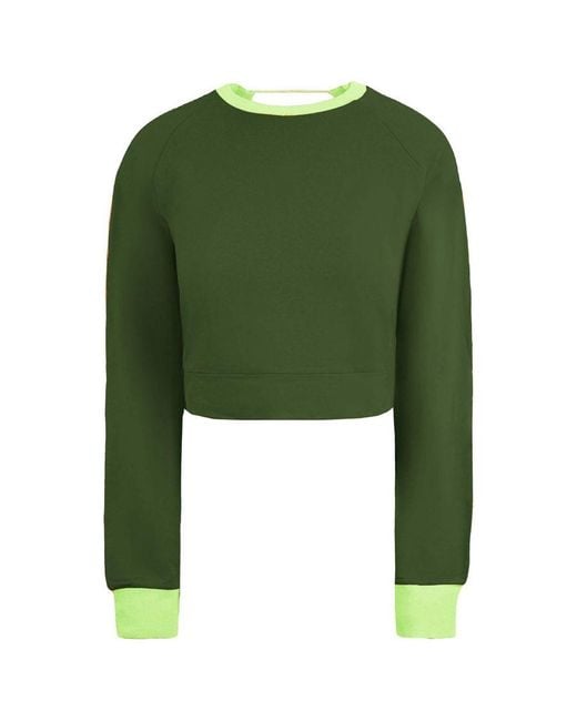 PUMA X Rihanna Fenty Laced Sweatshirt Green Pullover 577290 01 Cotton