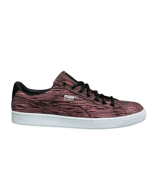 PUMA Basket Classic Tiger Mesh Red Black Low Lace Up Trainers 361608 06  Leather in Brown for Men | Lyst UK