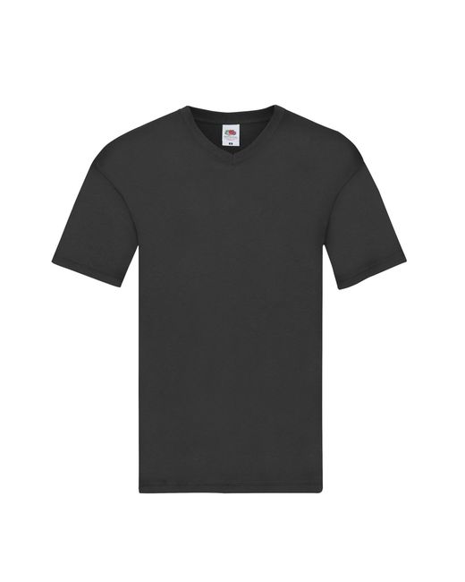 Fruit Of The Loom Black Original Plain V Neck T-Shirt Cotton for men