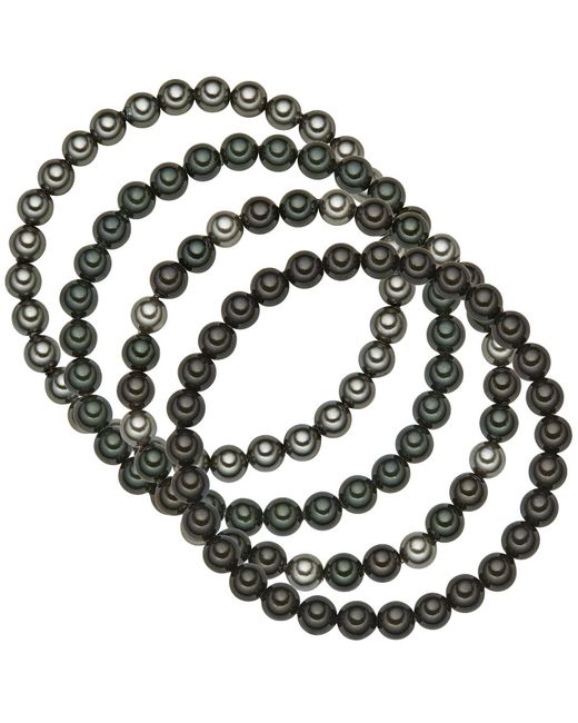 Rafaela Donata Metallic Shell Pearl Set (4 Bracelets)