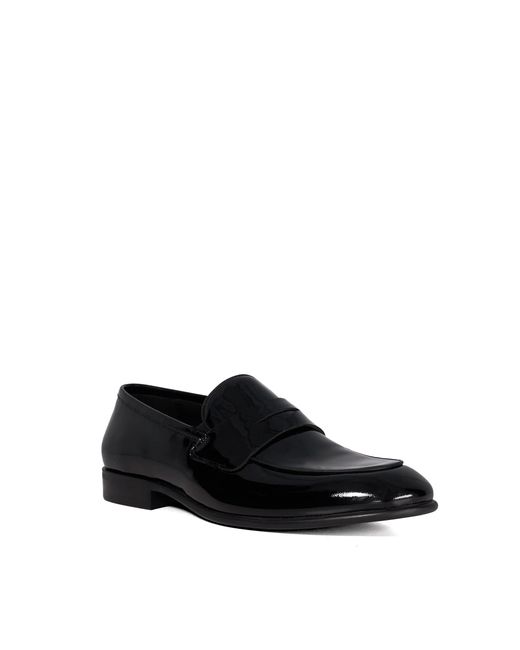 Dune Black Spin Slip On Penny Trim Loafers for men