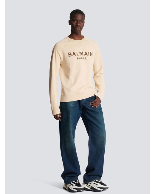 Balmain Blue Logo Print Sweatshirt