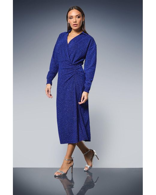 PRINCIPLES Blue Hot Fix Jersey Shirt Dress Nylon