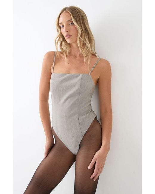 MissPap Gray Premium Tailored Bodysuit