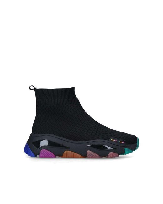 Kurt Geiger Blue Lettie Knit Sock Sneakers