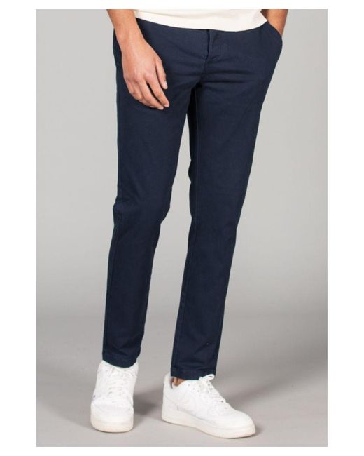 Kensington Eastside Blue Cotton Chino Trousers for men