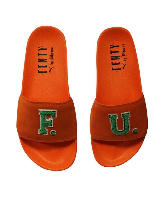 PUMA Orange X Fenty Fu Sliders