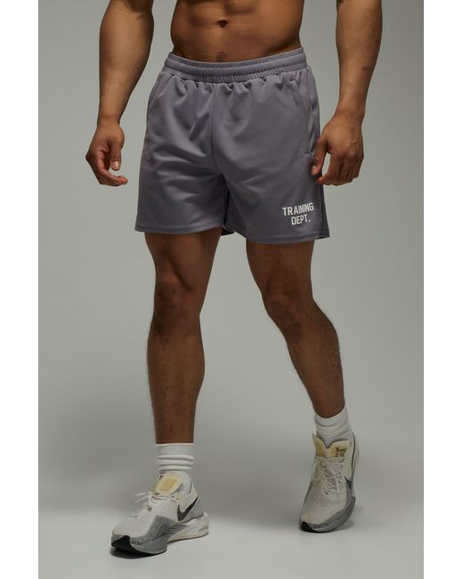 BoohooMAN Gray Training Dept Mesh 5Inch Short for men