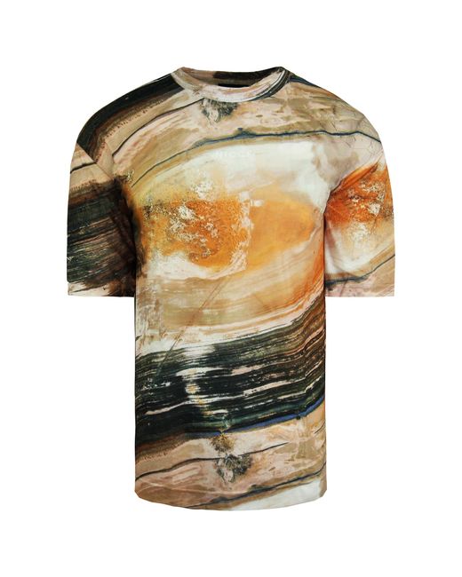 Nicce London Multicolor Short Sleeve Round Neck Aerial Overize T-Shirt 211 1 09 13 0346 for men