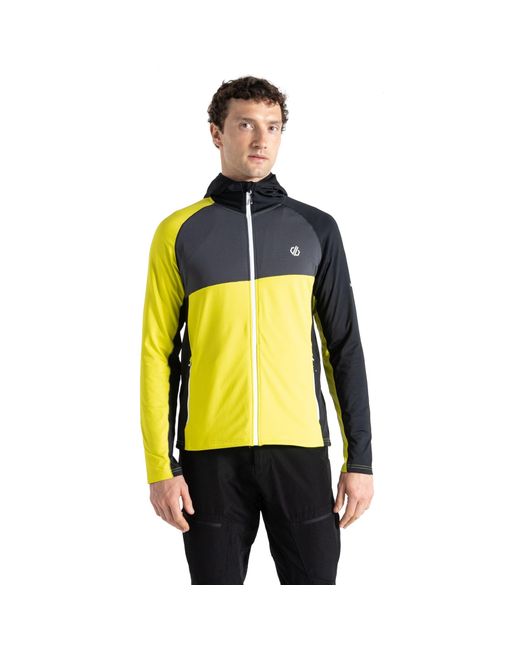 Dare 2b Yellow Touring Hooded Stretch Full Zip Jacket (Neon Spring/ for men