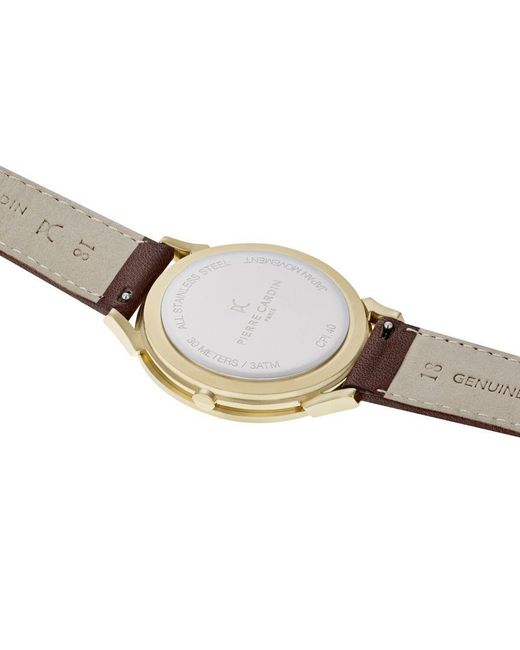 Pierre Cardin White Pigalle Half Moon Watch Cpi.2012 Leather