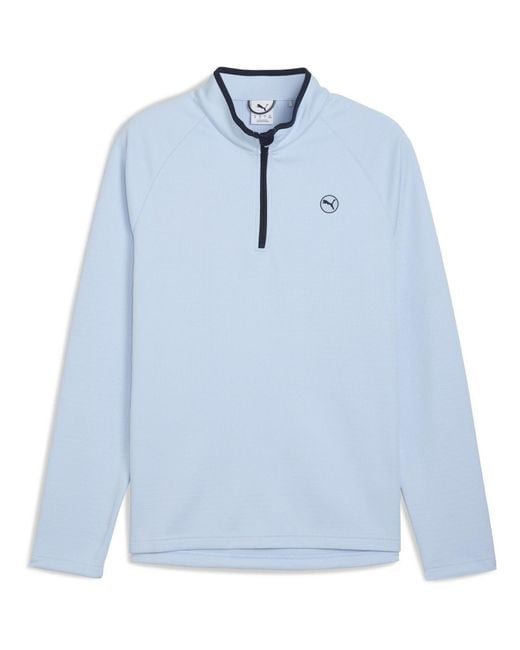 PUMA Blue Waffle Fleece Pullover Jumper for men