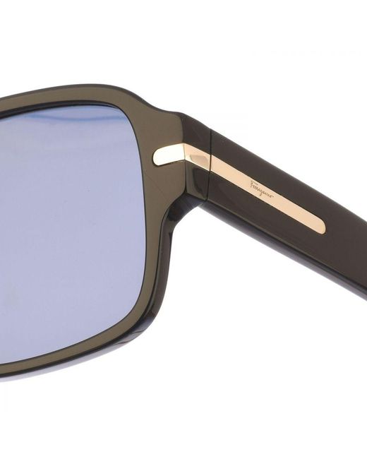 Ferragamo Blue Square Shaped Acetate Sunglasses Sf1038S