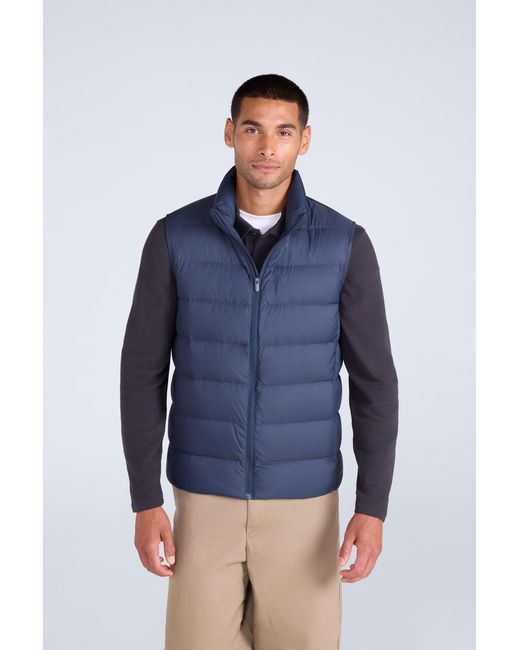 Mountain Warehouse Blue Lightweight Down Gilet Comfy Water Resistant Sleeveless Body Warmer Jacket Polyamide for men